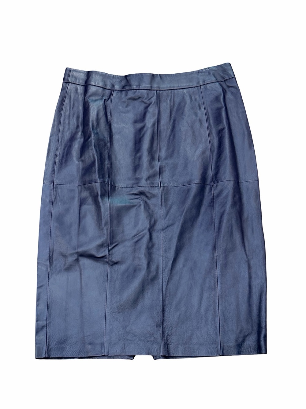 Classic Purple Leather Pencil Skirt